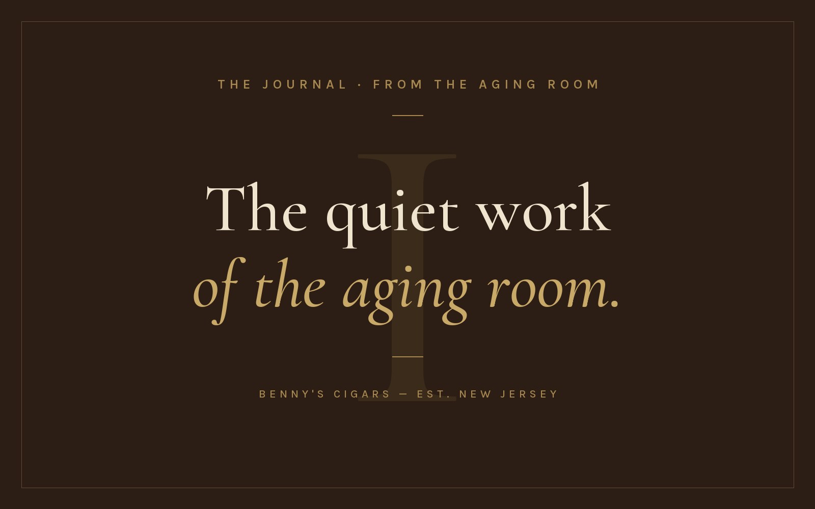 The Quiet Work of the Aging Room