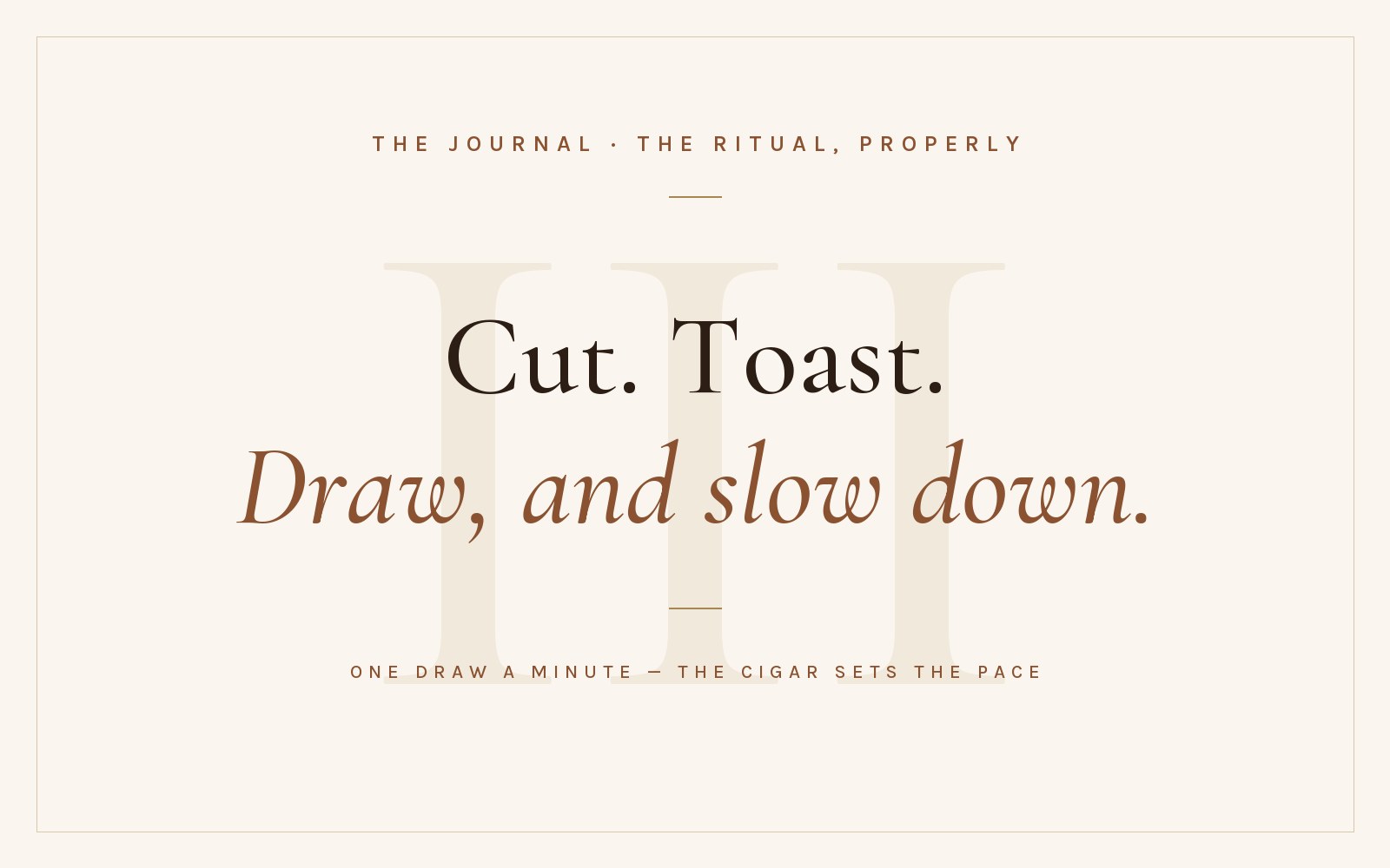 Cut, Toast, Draw: The Ritual, Properly
